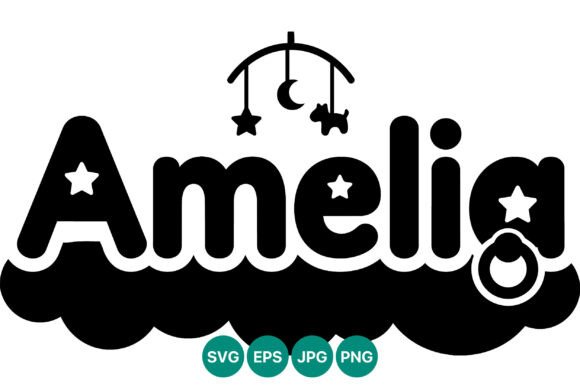 Amelia Baby Name Stars Moon Dog Mobile