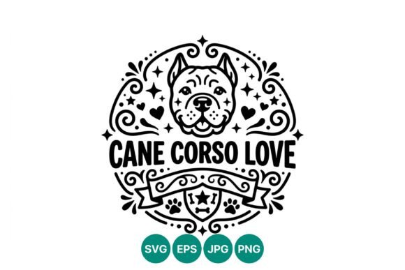 Cane Corso Dog Love Head Vector