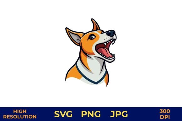 Cartoon Dog Barking Joyfully in Vector