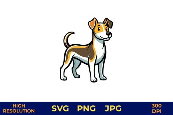 Cartoon Dog Wagging Tail Vector Art