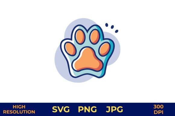 Cute Dog Paw Vector with Happy Face