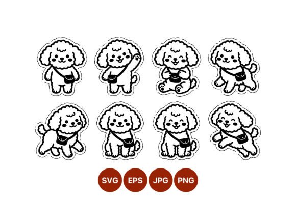 Cute Poodle Dog Vector Art