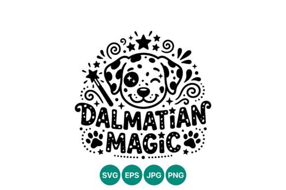 Dalmatian Magic Winking Dog Vector