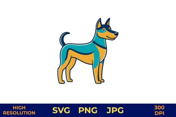 Dog Illustration with Wagging Tail
