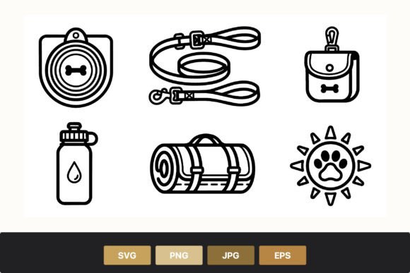 Dog Leash Collar Water Bottle Black
