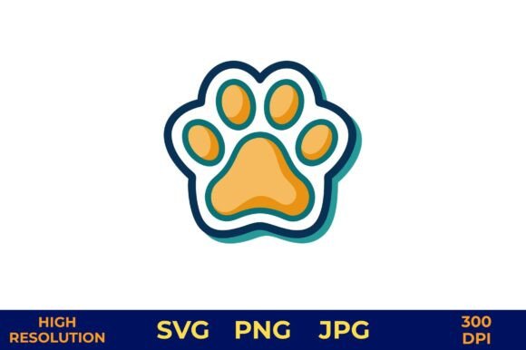 Dog Paw Vector with Smiling Face