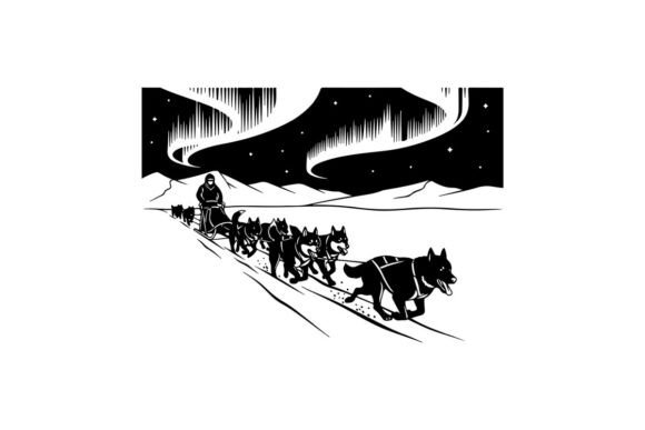 Dog Sled Team Racing Through Snowy Lands
