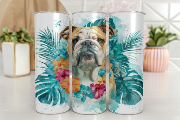 Dog Tumbler Sublimation Bull Dog