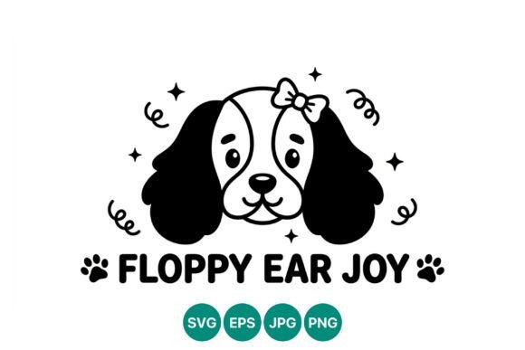 Floppy Ear Dog Face Vector Art