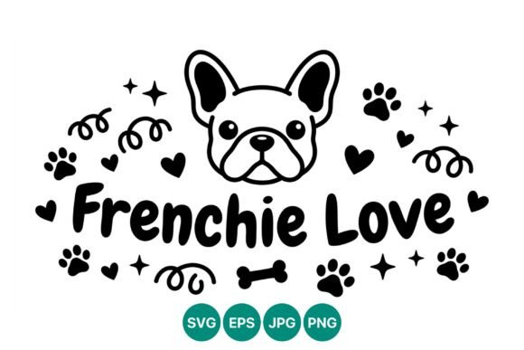 Frenchie Love Dog Face Vector