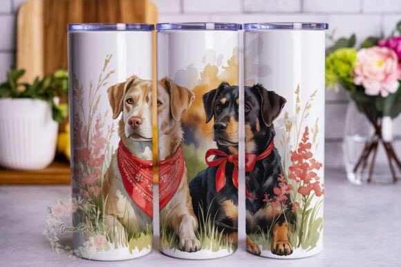 Golden Black Dog Love 20oz Tumbler Wrap