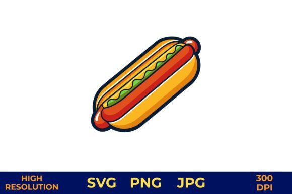 Hot Dog Vector with Vibrant Toppings