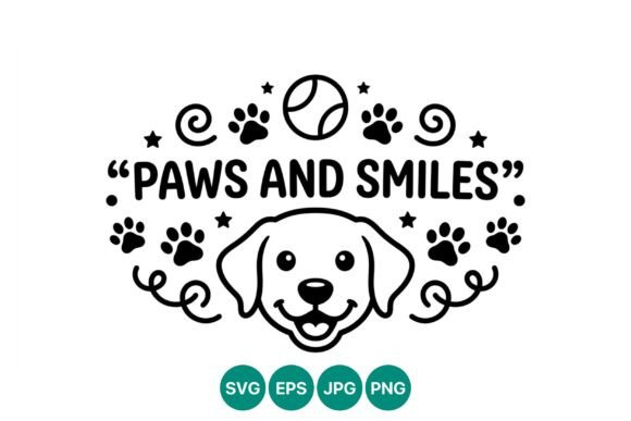 Paws and Smiles Dog Face Vector