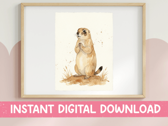 Praying Prairie Dog Watercolor Art