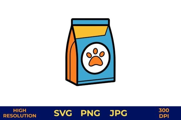 Sad Dog Vector on Food Bag Illustration