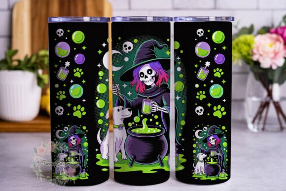 Spooky Witch Dog Brew 20oz Tumbler Wrap