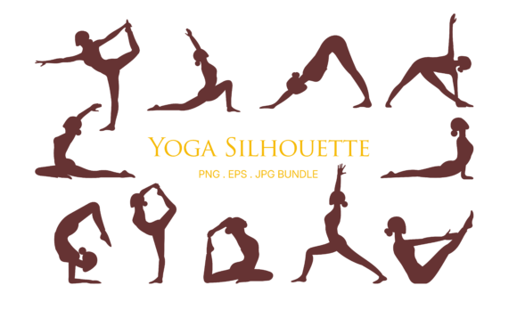 Yoga Silhouette Flat SVG Bundle